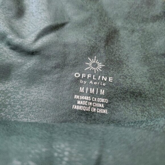 NWT AERIE Green Coated Faux Leather Limited Edition V Yoke High Rise Leggings- M - Picture 7 of 8